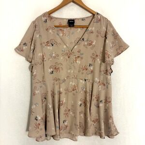 Disney Bambi Harper Georgette Blouse Women Size 3 Lightweight Flutter Sleeve Top